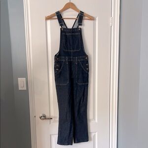 Madewell Dark Blue Perfect Vintage Denim Cropped Overalls Size Small